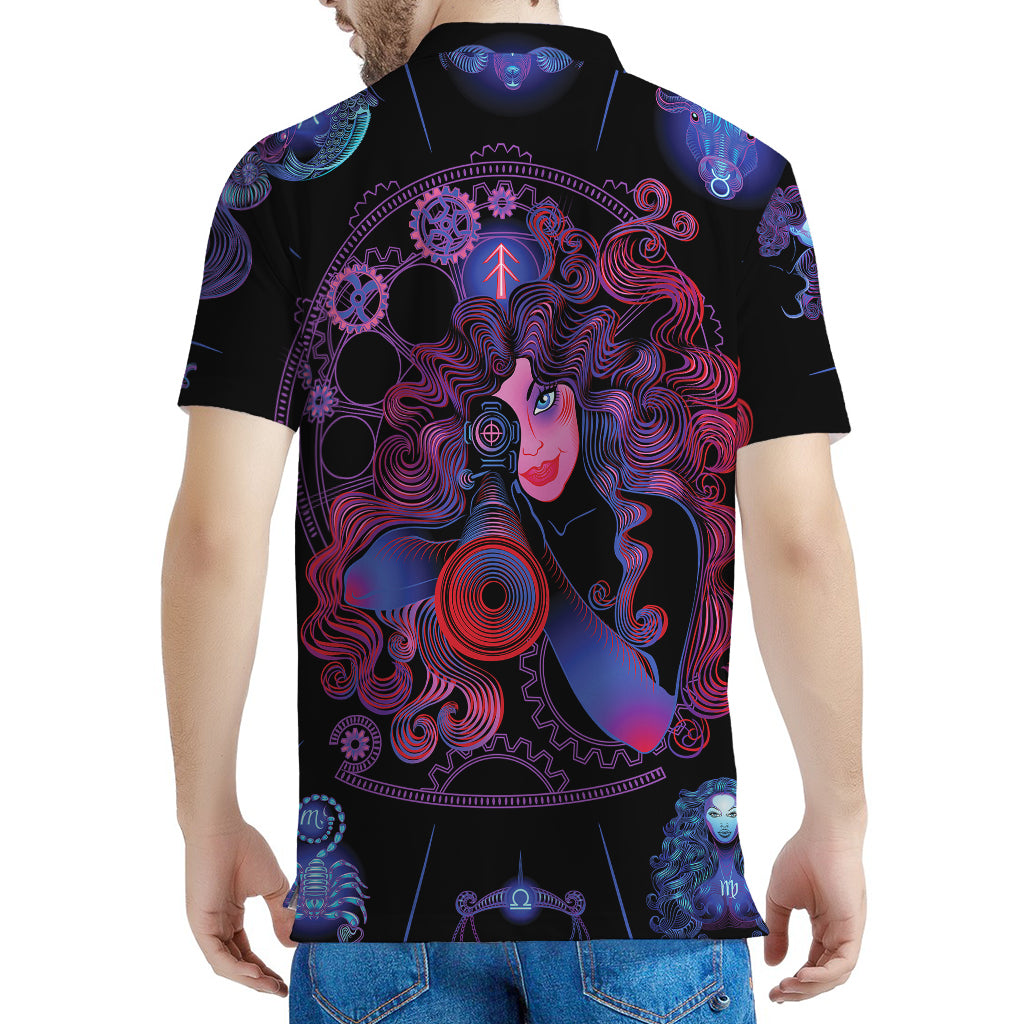 Sagittarius And Astrological Signs Print Men's Polo Shirt