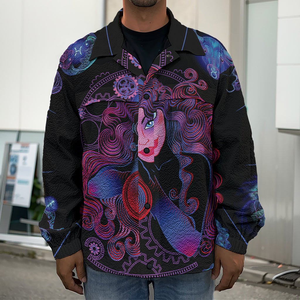 Sagittarius And Astrological Signs Print Men's Shirt Jacket