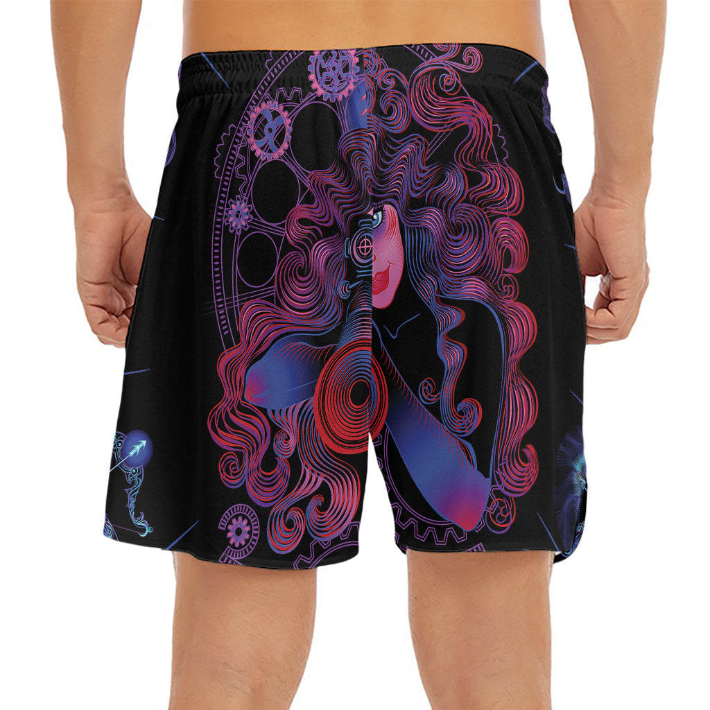 Sagittarius And Astrological Signs Print Men's Split Running Shorts