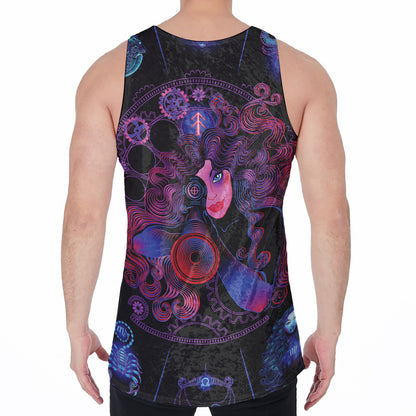 Sagittarius And Astrological Signs Print Men's Velvet Tank Top