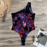 Sagittarius And Astrological Signs Print One Shoulder Bodysuit