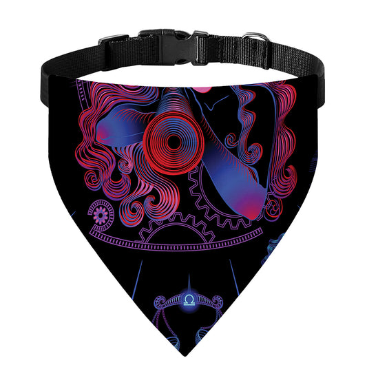 Sagittarius And Astrological Signs Print Over The Collar Dog Bandana