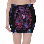 Sagittarius And Astrological Signs Print Pencil Mini Skirt