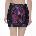 Sagittarius And Astrological Signs Print Pencil Mini Skirt
