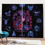 Sagittarius And Astrological Signs Print Pencil Pleat Curtains