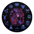 Sagittarius And Astrological Signs Print Round Blanket