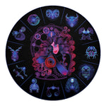 Sagittarius And Astrological Signs Print Round Blanket