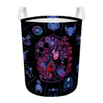 Sagittarius And Astrological Signs Print Round Laundry Basket