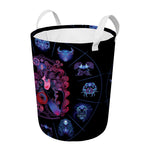 Sagittarius And Astrological Signs Print Round Laundry Basket