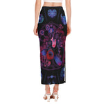 Sagittarius And Astrological Signs Print Side Slit Maxi Skirt