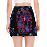 Sagittarius And Astrological Signs Print Side Slit Mini Skirt