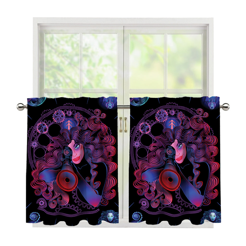 Sagittarius And Astrological Signs Print Tier Curtains