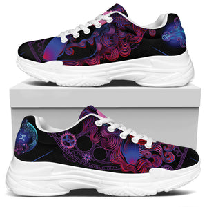 Sagittarius And Astrological Signs Print White Chunky Shoes