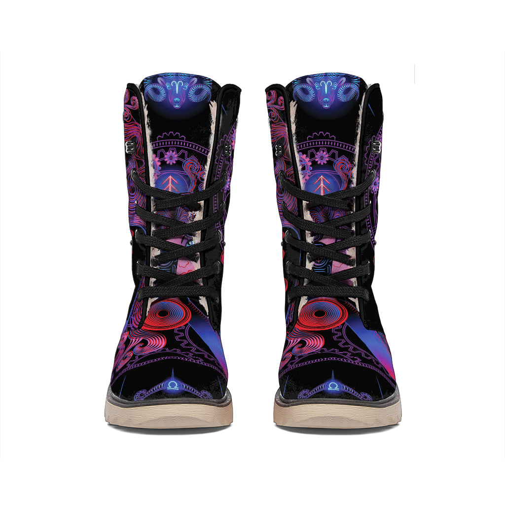 Sagittarius And Astrological Signs Print Winter Boots