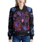 Sagittarius And Astrological Signs Print Women's Bomber Jacket
