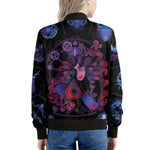 Sagittarius And Astrological Signs Print Women's Bomber Jacket