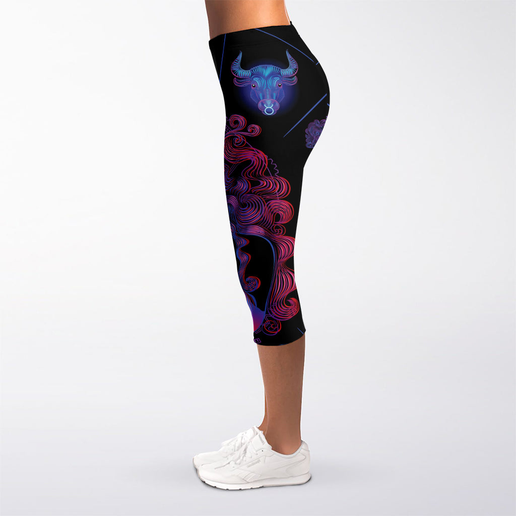 Sagittarius And Astrological Signs Print Women's Capri Leggings
