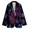 Sagittarius And Astrological Signs Print Women's Cotton Blazer