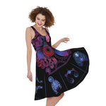 Sagittarius And Astrological Signs Print Women's Sleeveless Dress