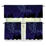 Sagittarius Constellation Print 3 Piece Kitchen Curtains