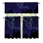 Sagittarius Constellation Print 3 Piece Kitchen Curtains