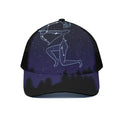 Sagittarius Constellation Print Black Mesh Trucker Hat