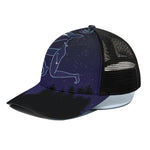 Sagittarius Constellation Print Black Mesh Trucker Cap