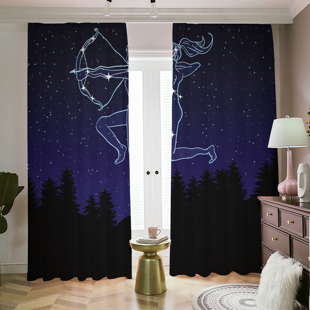 Sagittarius Constellation Print Blackout Pencil Pleat Curtains