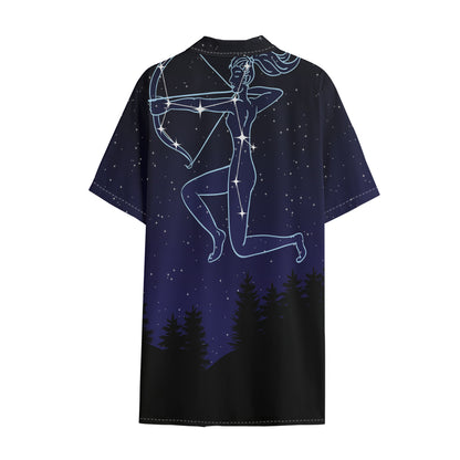 Sagittarius Constellation Print Cotton Hawaiian Shirt