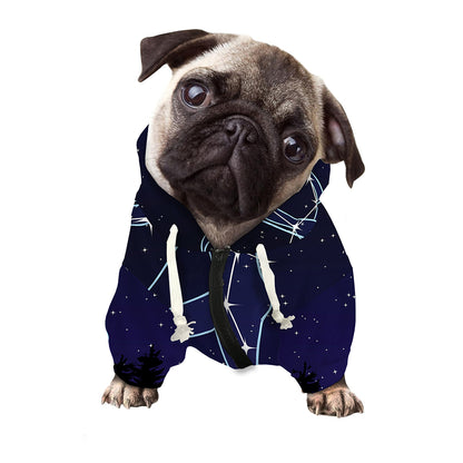 Sagittarius Constellation Print Dog Zip Up Hoodie