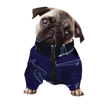Sagittarius Constellation Print Dog Zip Up Jacket