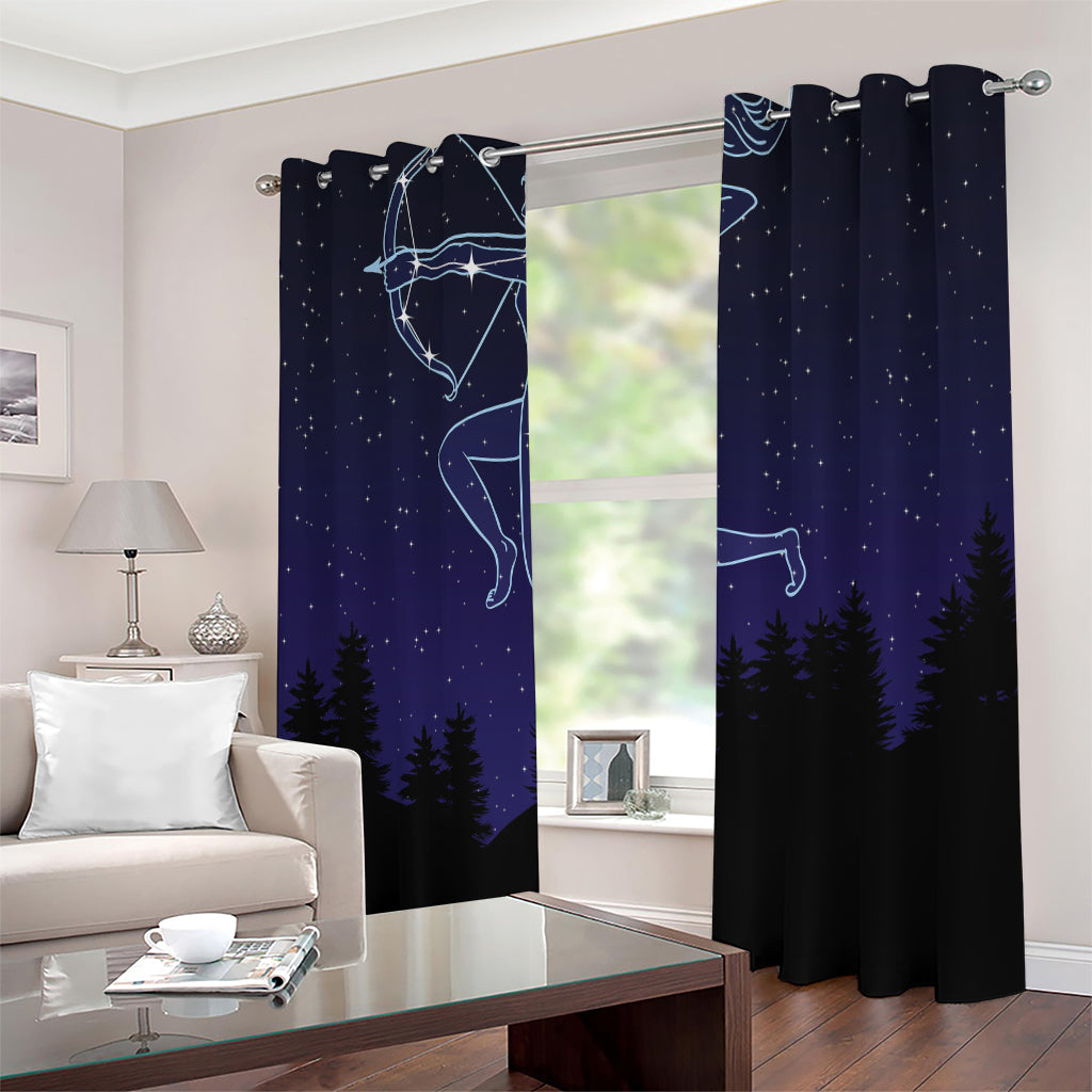 Sagittarius Constellation Print Extra Wide Grommet Curtains