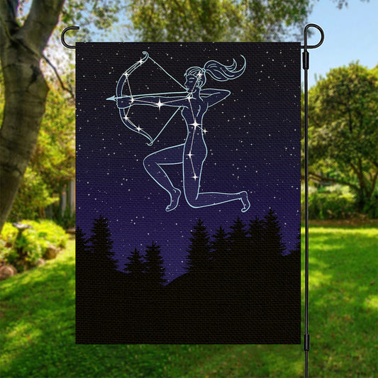 Sagittarius Constellation Print Garden Flag