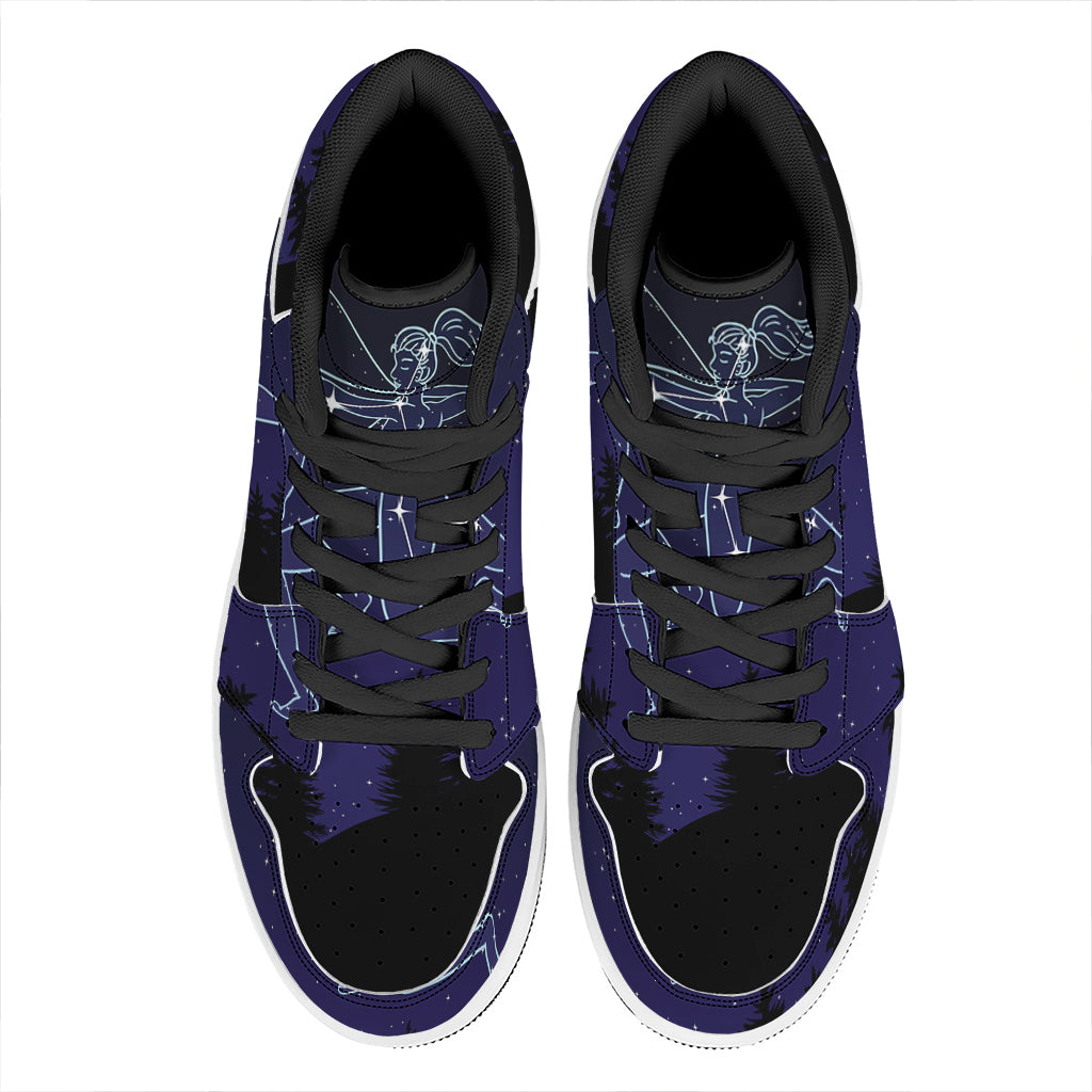 Sagittarius Constellation Print High Top Leather Sneakers
