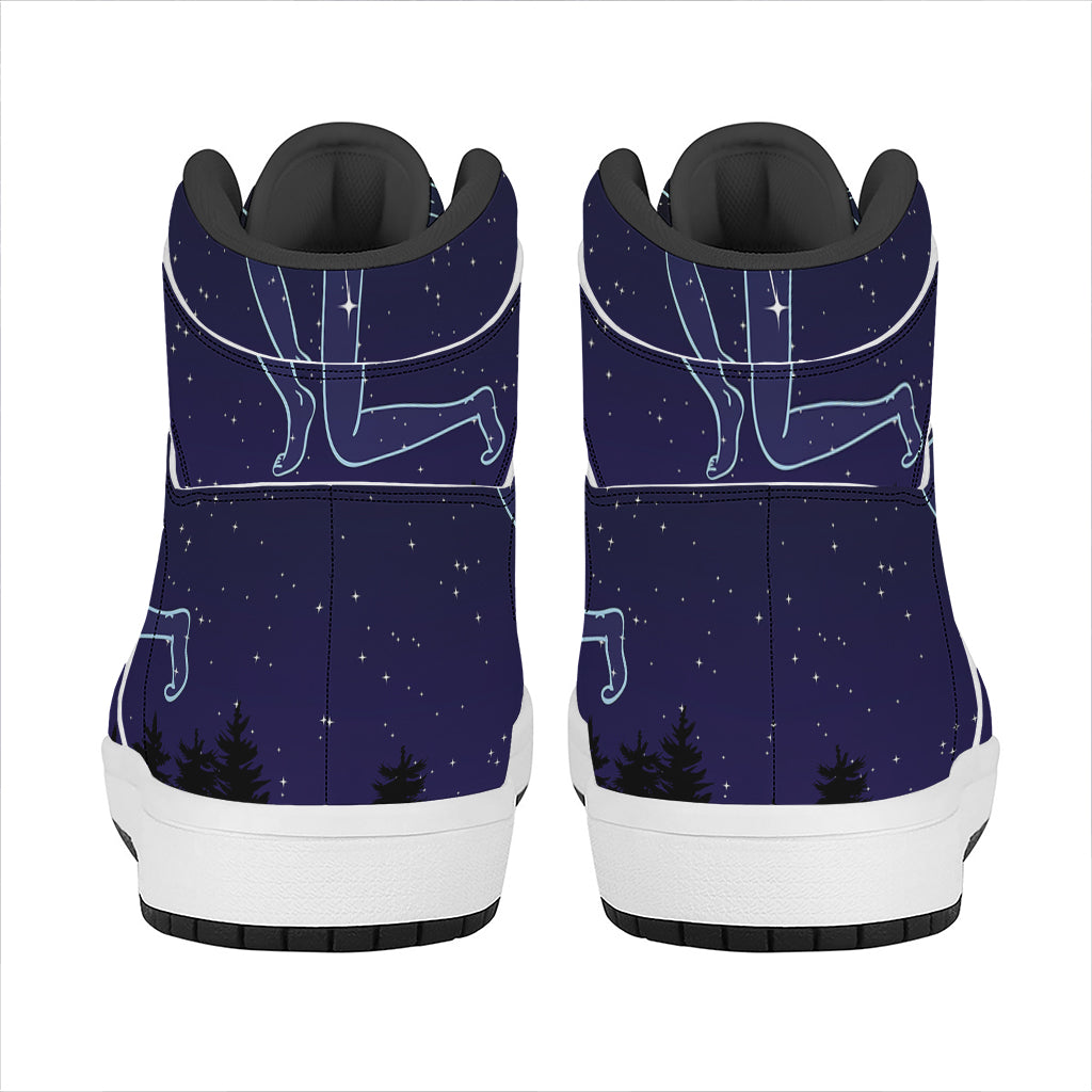 Sagittarius Constellation Print High Top Leather Sneakers