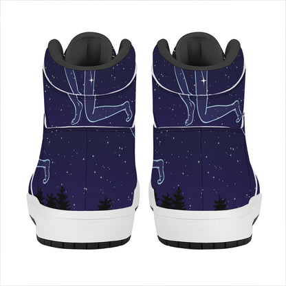 Sagittarius Constellation Print High Top Leather Sneakers