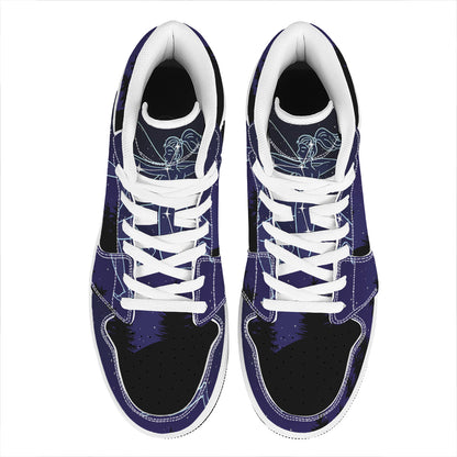 Sagittarius Constellation Print High Top Leather Sneakers