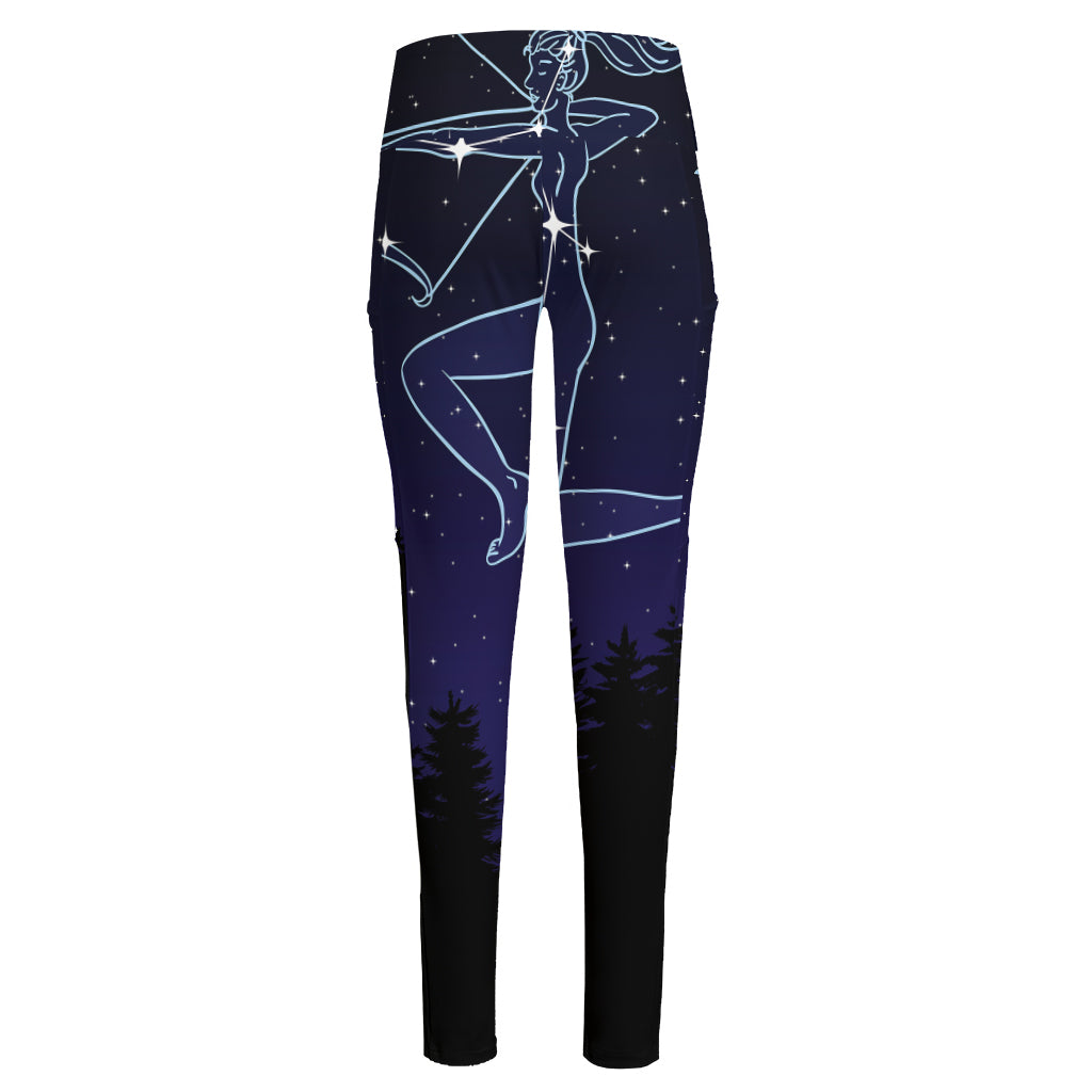 Sagittarius Constellation Print High-Waisted Pocket Leggings