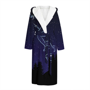 Sagittarius Constellation Print Hooded Bathrobe