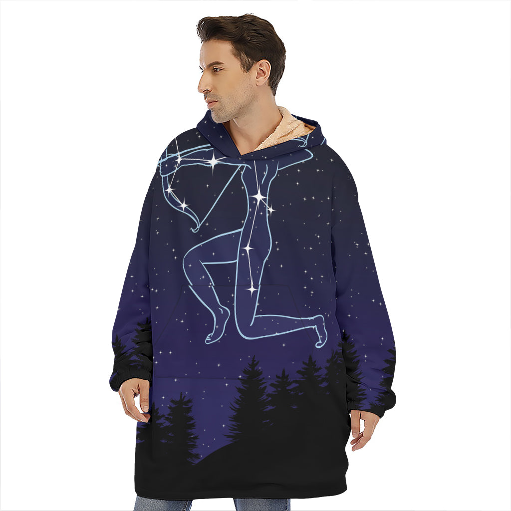 Sagittarius Constellation Print Hoodie Blanket