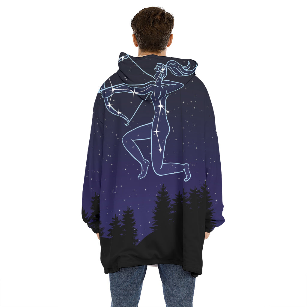 Sagittarius Constellation Print Hoodie Blanket