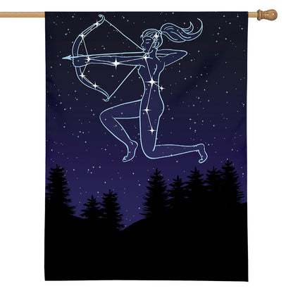 Sagittarius Constellation Print House Flag