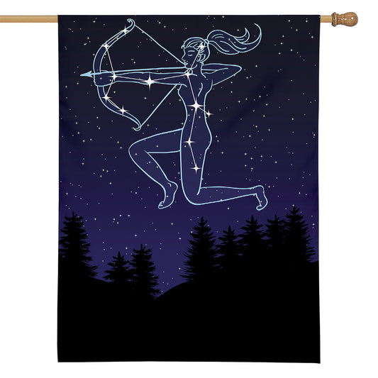 Sagittarius Constellation Print House Flag