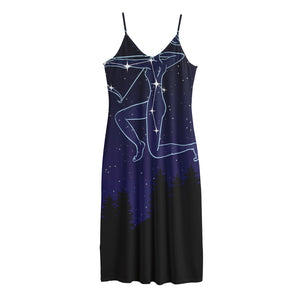 Sagittarius Constellation Print Jersey Midi Cami Dress