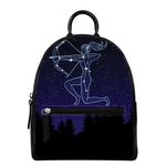 Sagittarius Constellation Print Leather Backpack