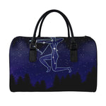 Sagittarius Constellation Print Leather Duffle Bag