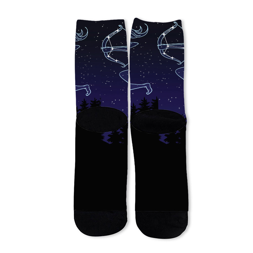 Sagittarius Constellation Print Long Socks