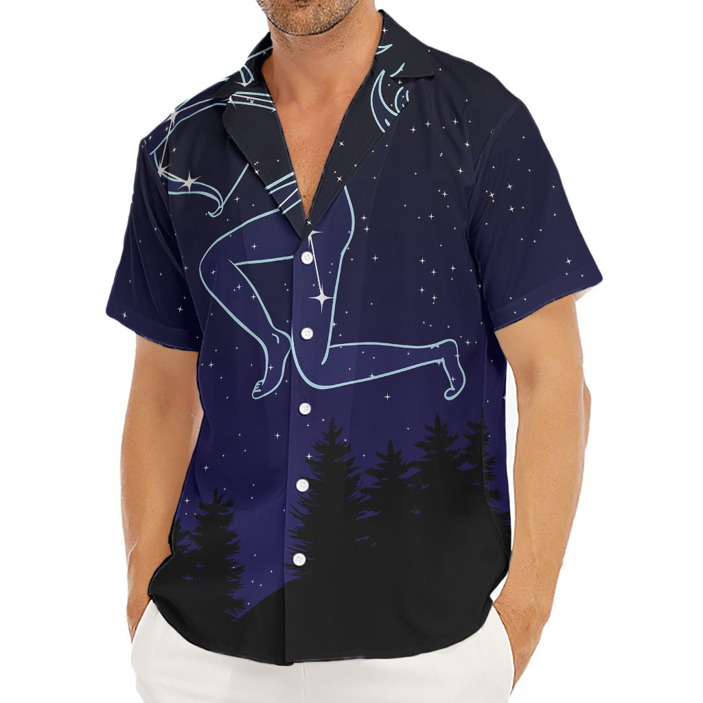 Sagittarius Constellation Print Men's Deep V-Neck Shirt