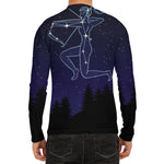 Sagittarius Constellation Print Men's Long Sleeve Rash Guard