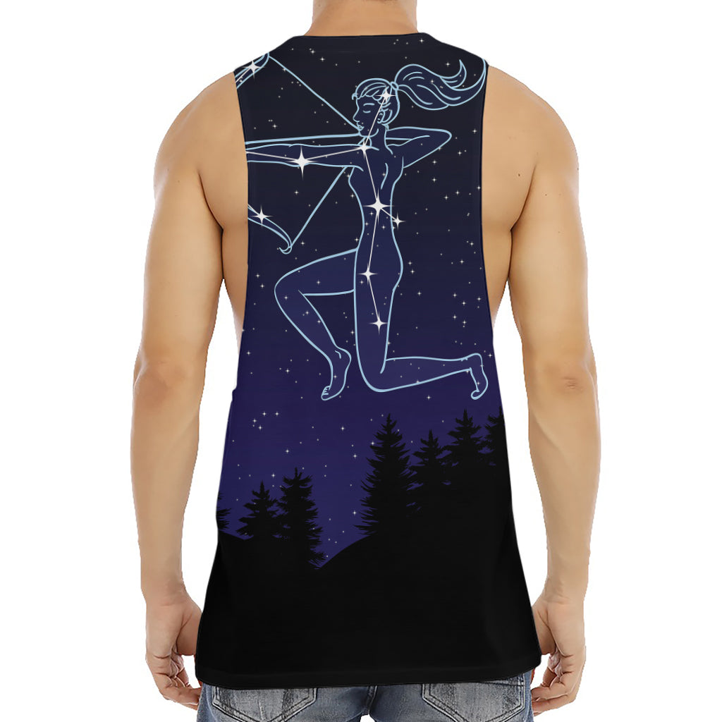 Sagittarius Constellation Print Men's Muscle Tank Top